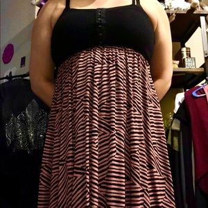 Black and patterned sundress
